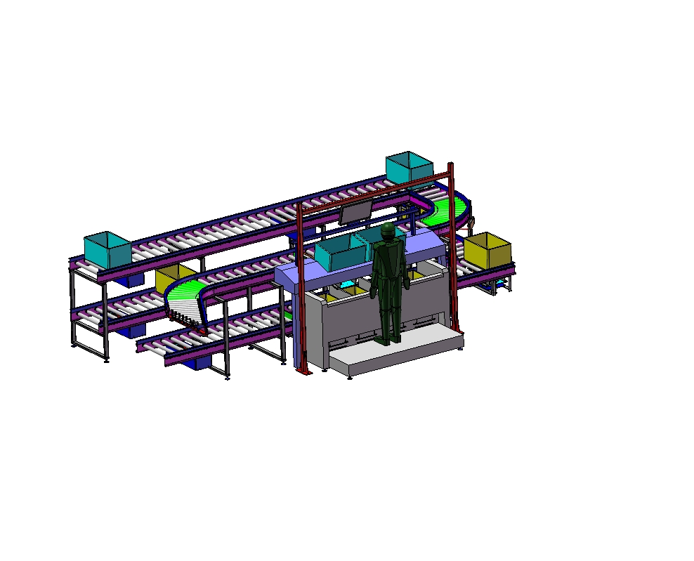 货到人拣选工作站配套输送系统三维SW2014带参