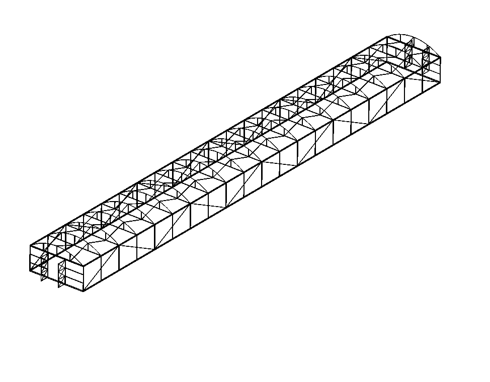 50m×6m拱形塑料大棚钢结构骨架三维SW2012带参