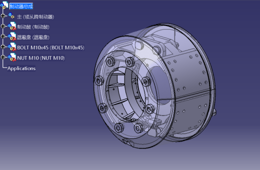 鼓式制动器三维CatiaV5R20带参+CAD+说明书