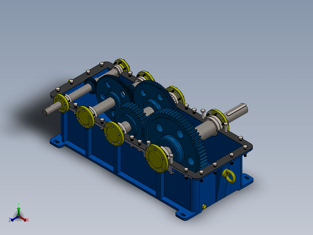 ETEC三级减速器3D数模图纸 Solidworks设计 附PDF平面工程图