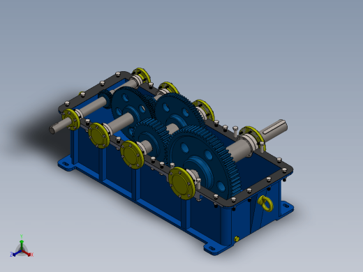 ETEC三级减速器3D数模图纸 Solidworks设计 附PDF平面工程图