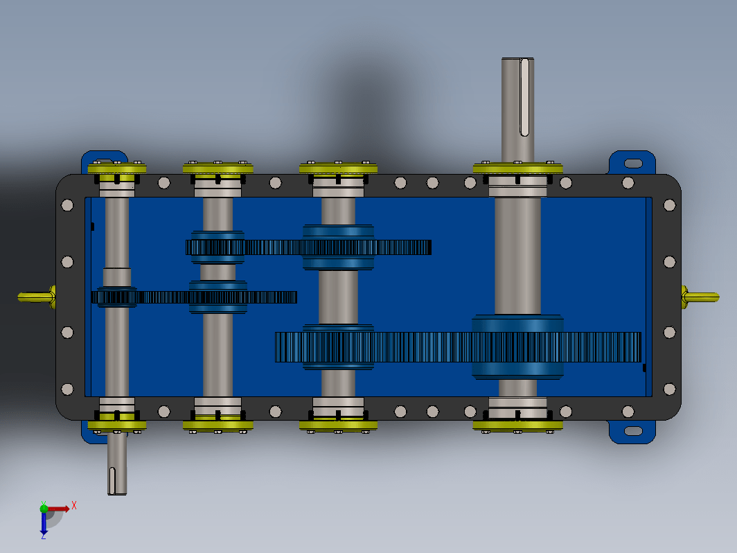 ETEC三级减速器3D数模图纸 Solidworks设计 附PDF平面工程图