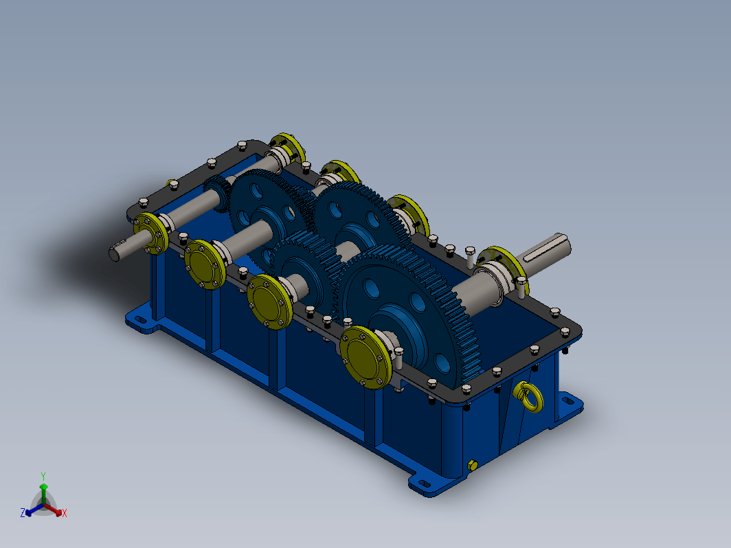 ETEC三级减速器3D数模图纸 Solidworks设计 附PDF平面工程图