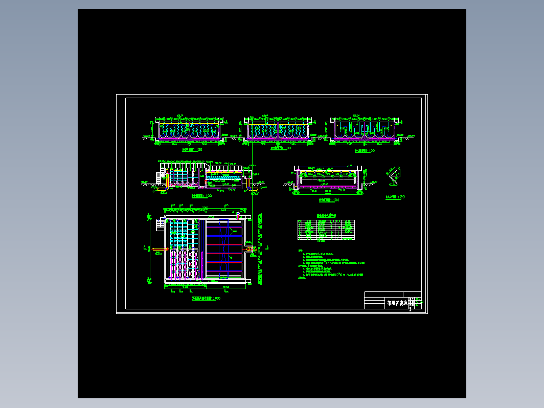 5万吨净水厂给排水工艺cad全套图纸