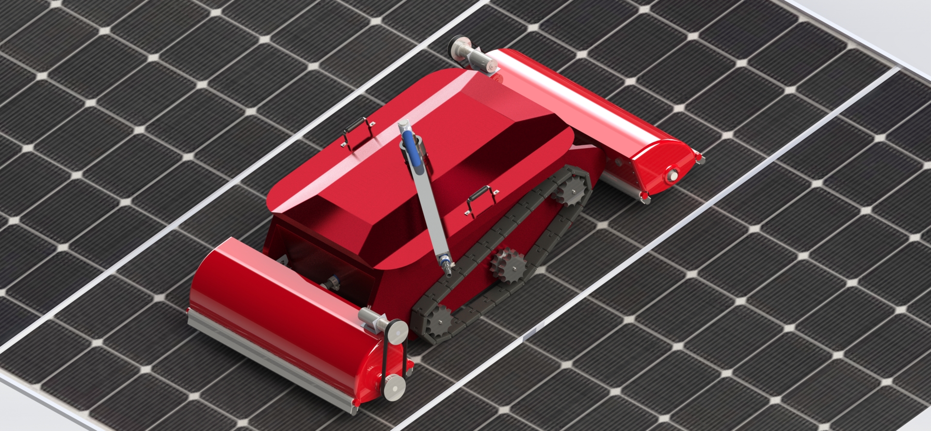 自动太阳能电池板清洁机 光伏板清理设备