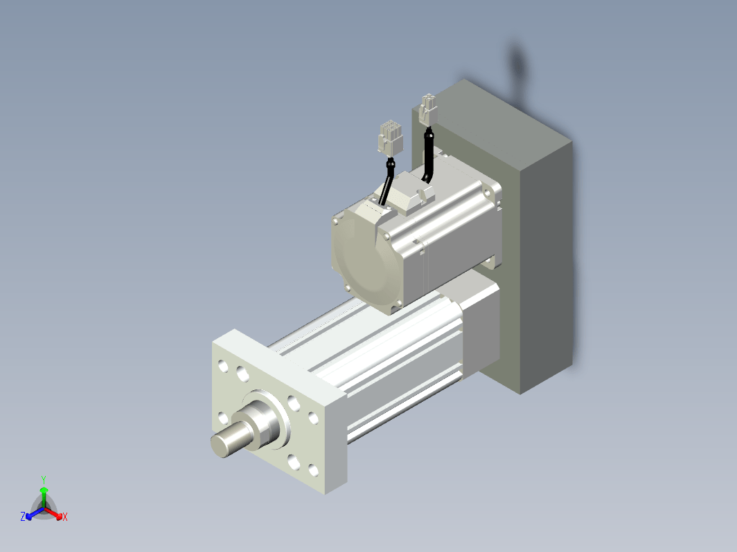 负载700KG-R60-80法兰-前法兰+外螺纹 额定负载700KG 有效行程50mm 折返式电缸 前法兰+外螺纹