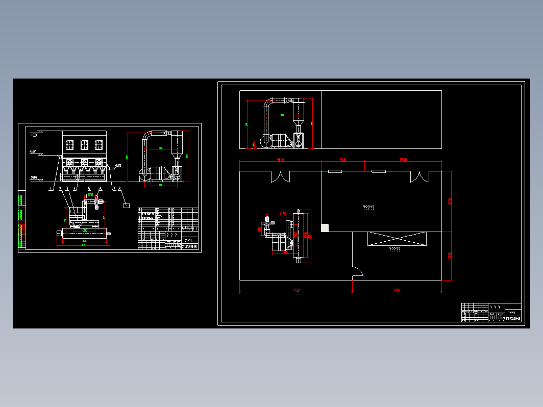 XF0.25X3B沸腾床干燥机CAD图纸