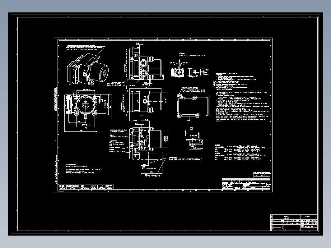 汽车ABS单元总成图纸