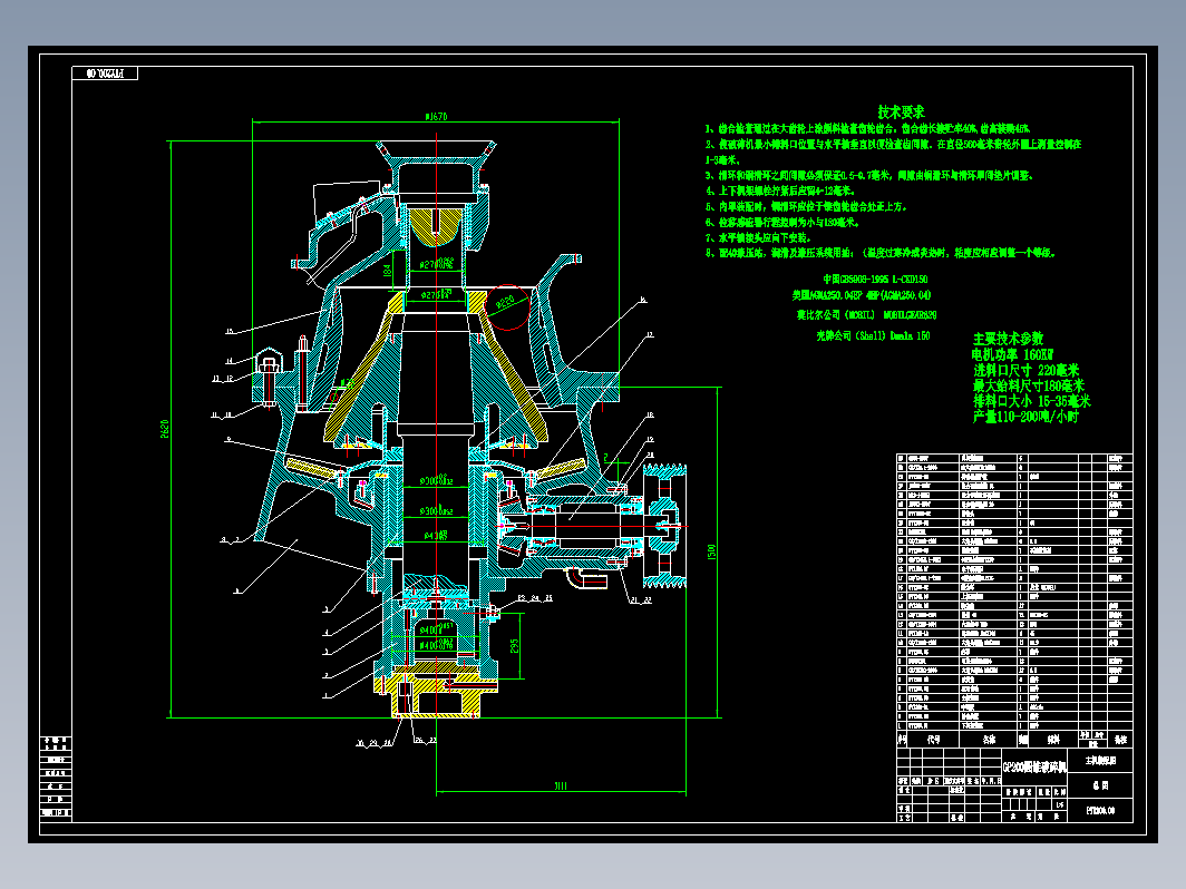 GP200圆锥破碎机总图
