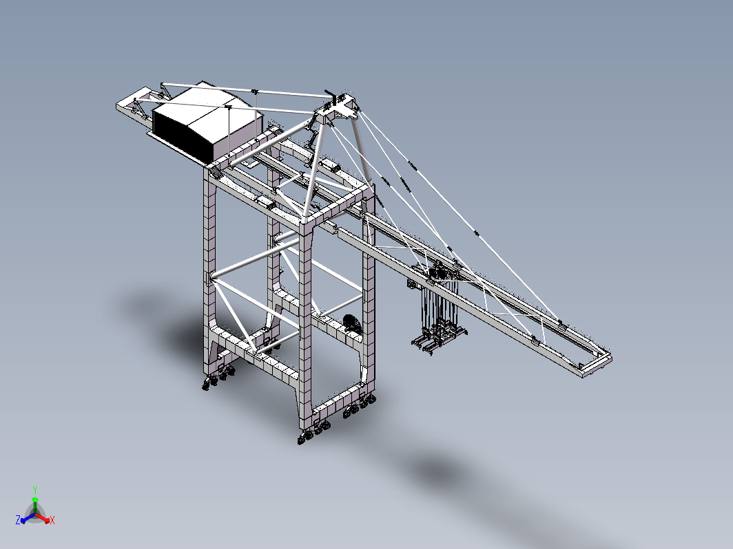 集装箱起重机，也称为桥式起重机，用于集装箱码头