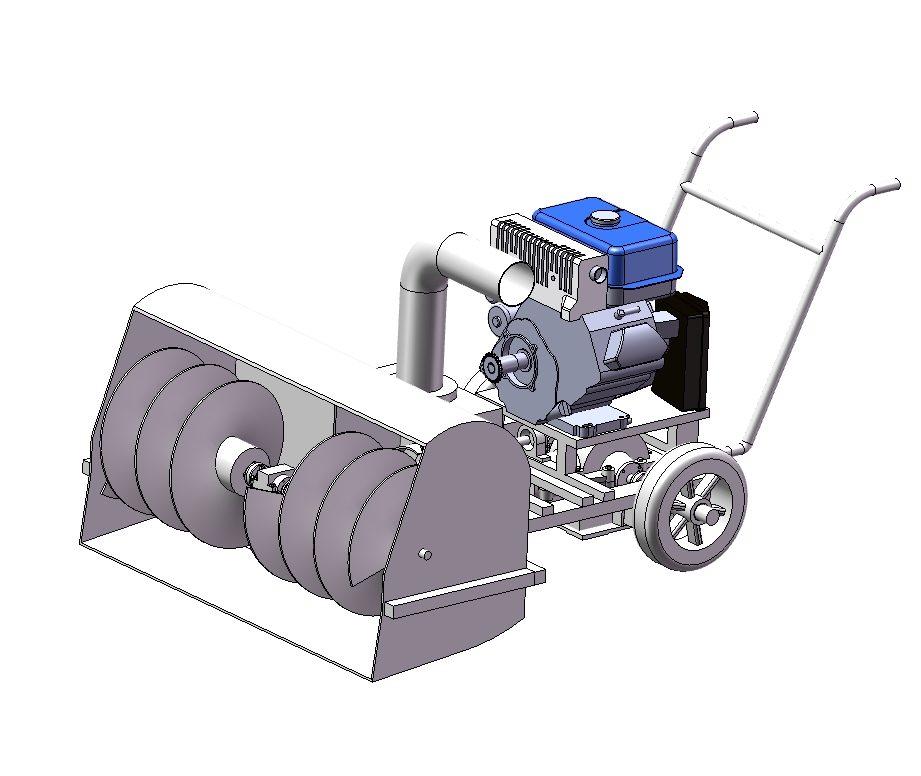 手扶式小型除雪机设计三维SW+CAD+说明书