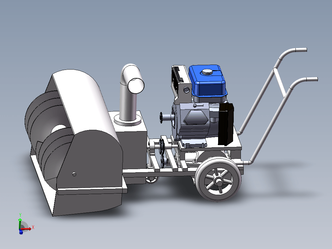 手扶式小型除雪机设计三维SW+CAD+说明书