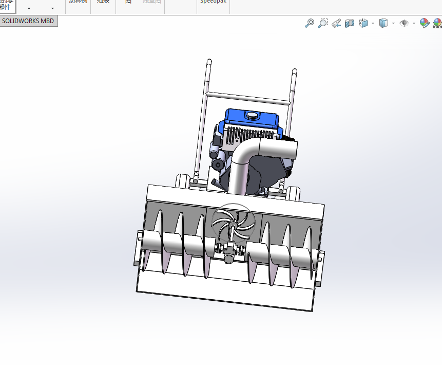 手扶式小型除雪机设计三维SW+CAD+说明书