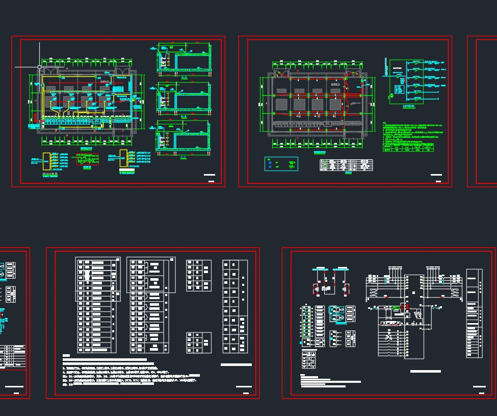 排涝泵房（4台高压电机）电气施工图