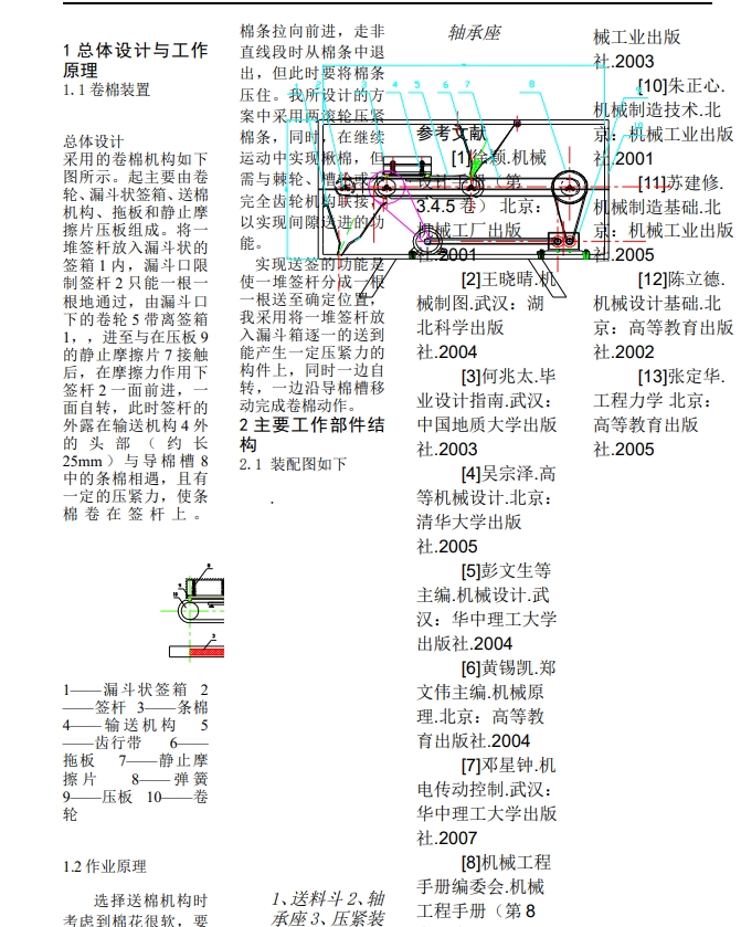 医用棉签卷棉机设计CAD+说明书