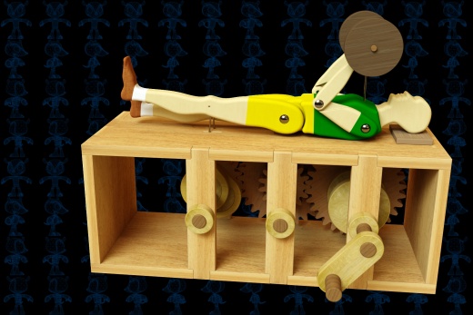 人偶卧推举重玩具模型