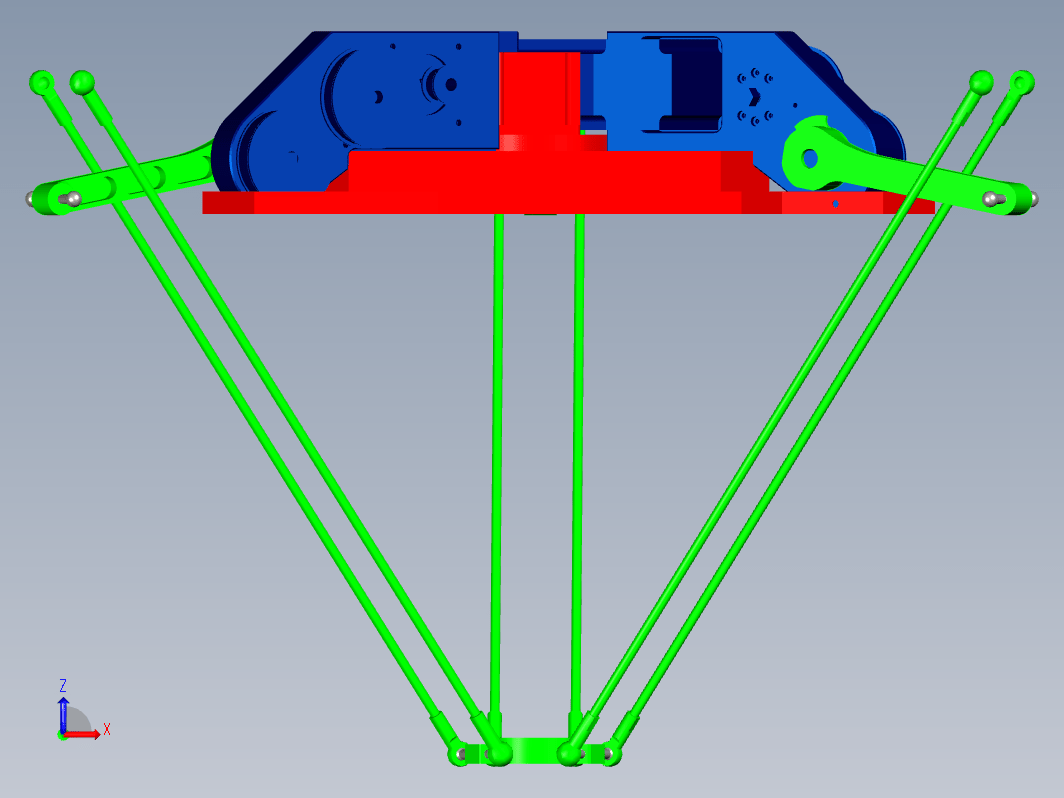 三自由度Delta并联机器人的设计与仿真三维Creo2.0带参+CAD+说明书