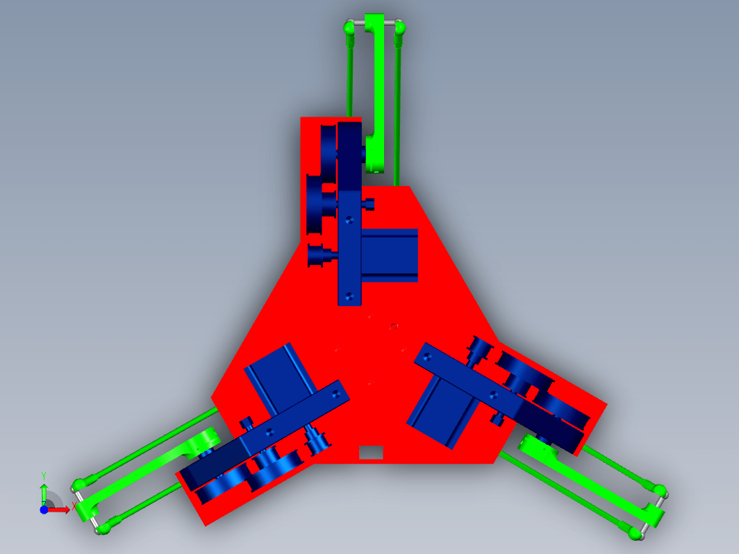 三自由度Delta并联机器人的设计与仿真三维Creo2.0带参+CAD+说明书