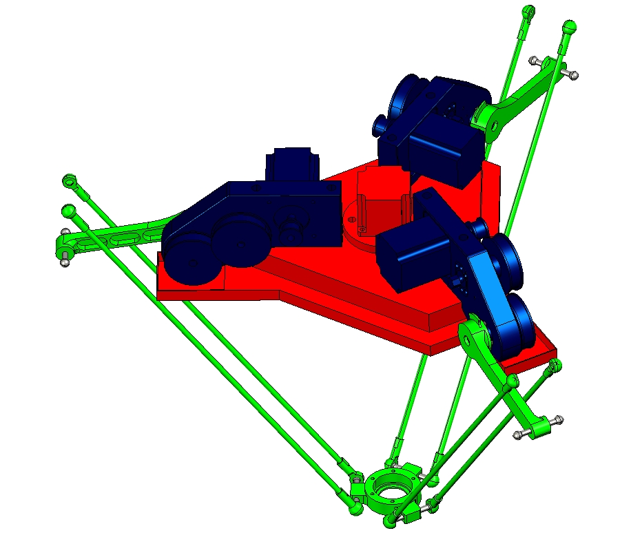 三自由度Delta并联机器人的设计与仿真三维Creo2.0带参+CAD+说明书