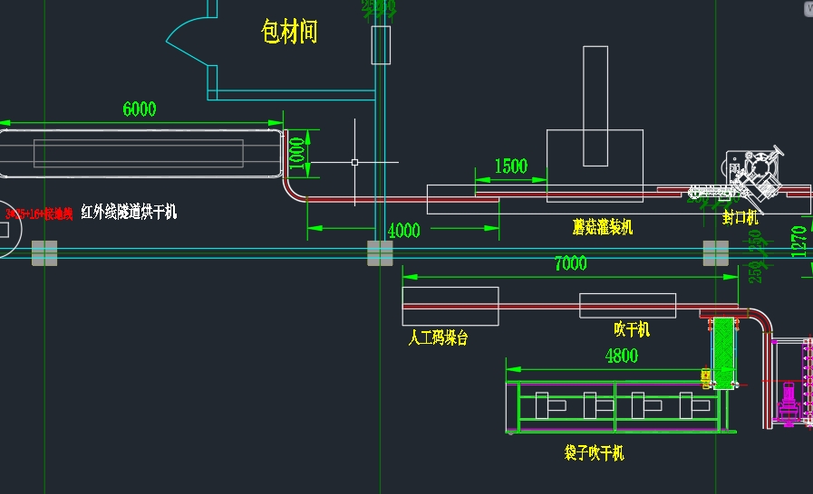 蘑菇酱生产工艺设备车间布局图