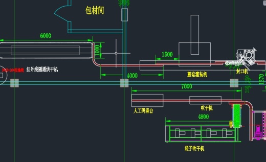 蘑菇酱生产工艺设备车间布局图缩略图