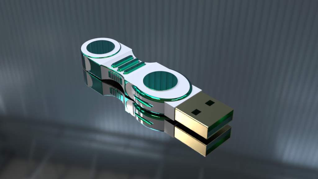 USB 3D 模型（通过 Keyshot 渲染）