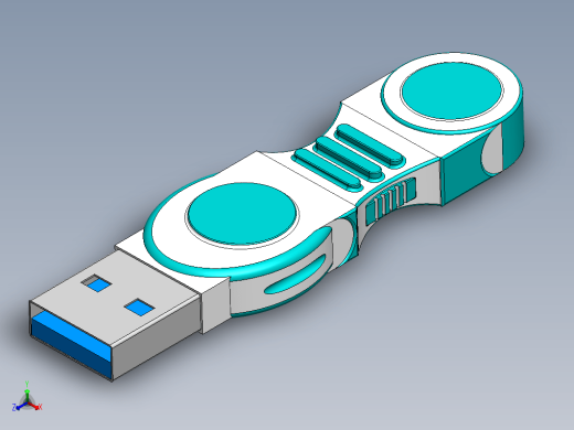 USB 3D 模型（通过 Keyshot 渲染）缩略图