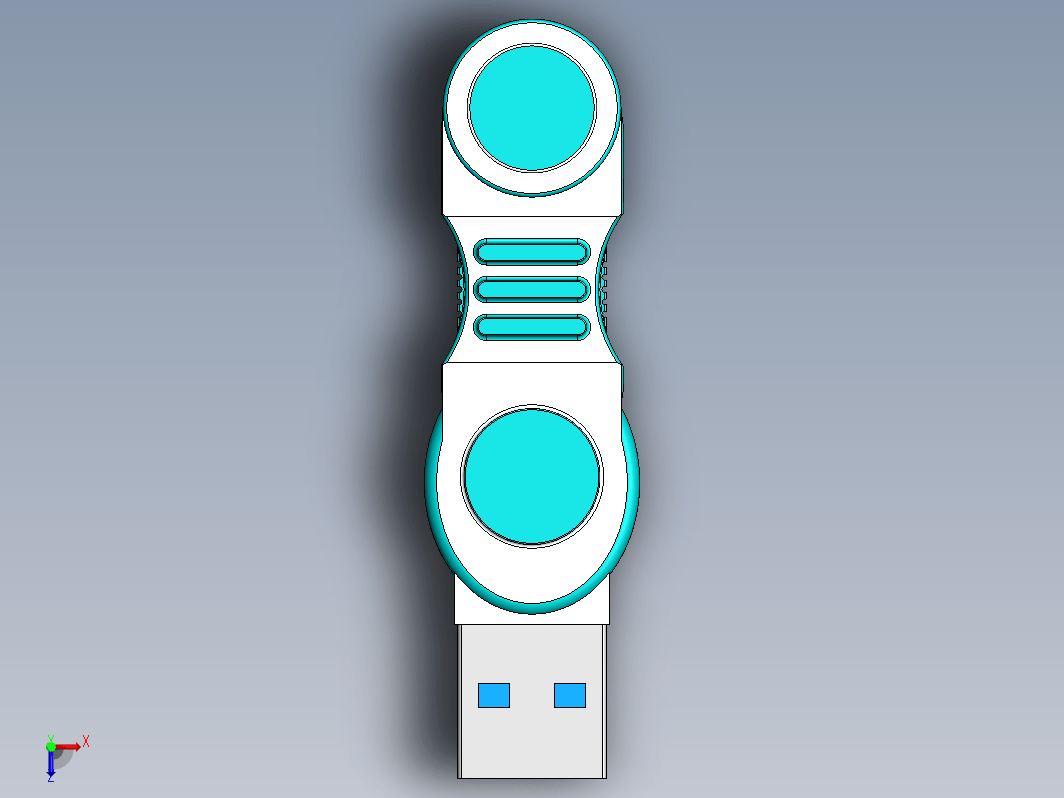 USB 3D 模型（通过 Keyshot 渲染）