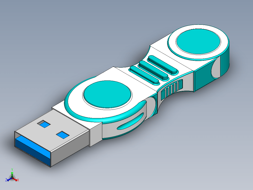 USB 3D 模型（通过 Keyshot 渲染）