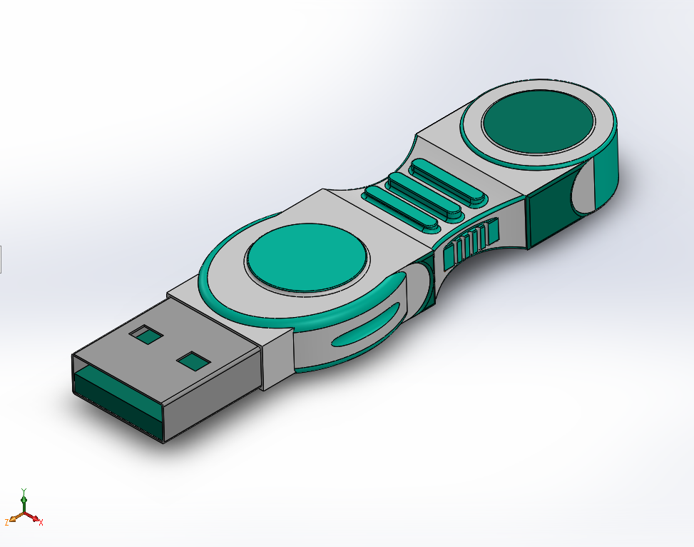 USB 3D 模型（通过 Keyshot 渲染）