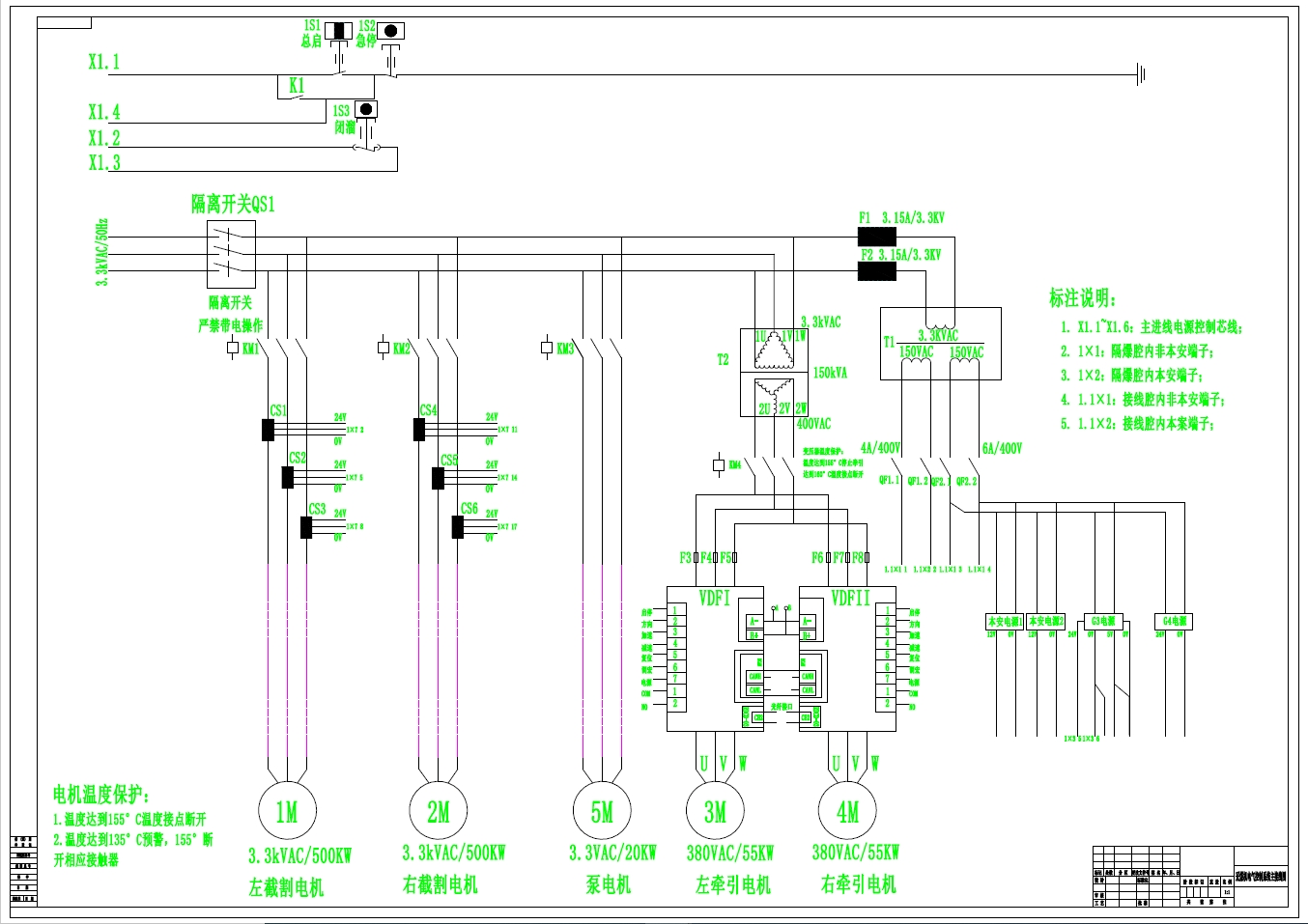 采煤机电气控制系统设计+CAD+说明书