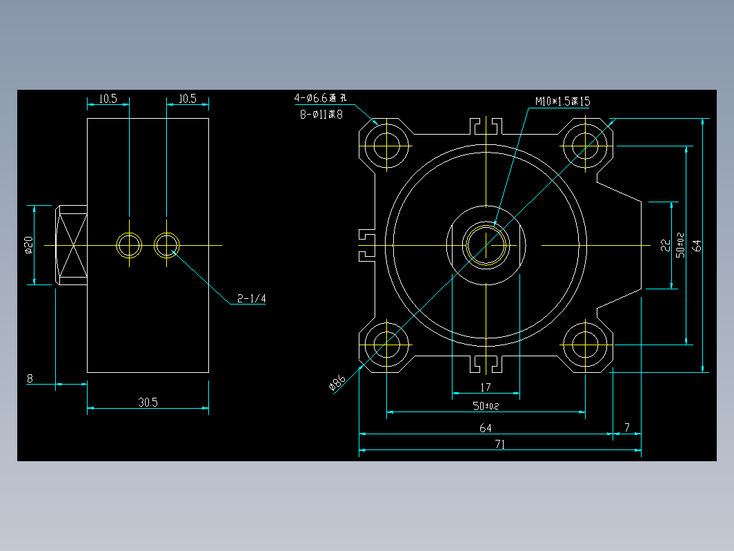 气缸 CQ2B50-D