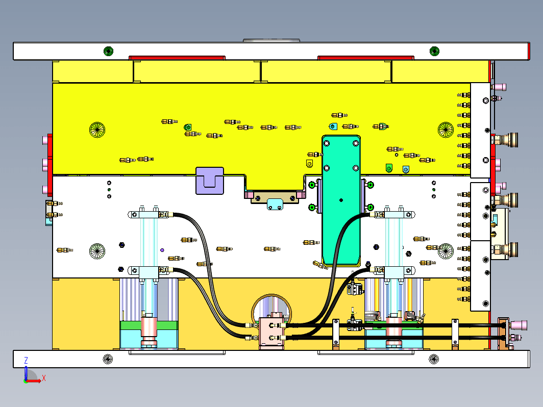 汽车仪表板本体经典后模油缸内抽+前模斜顶+前模斜抽结构+（斜顶+直顶+斜顶辅助杆）