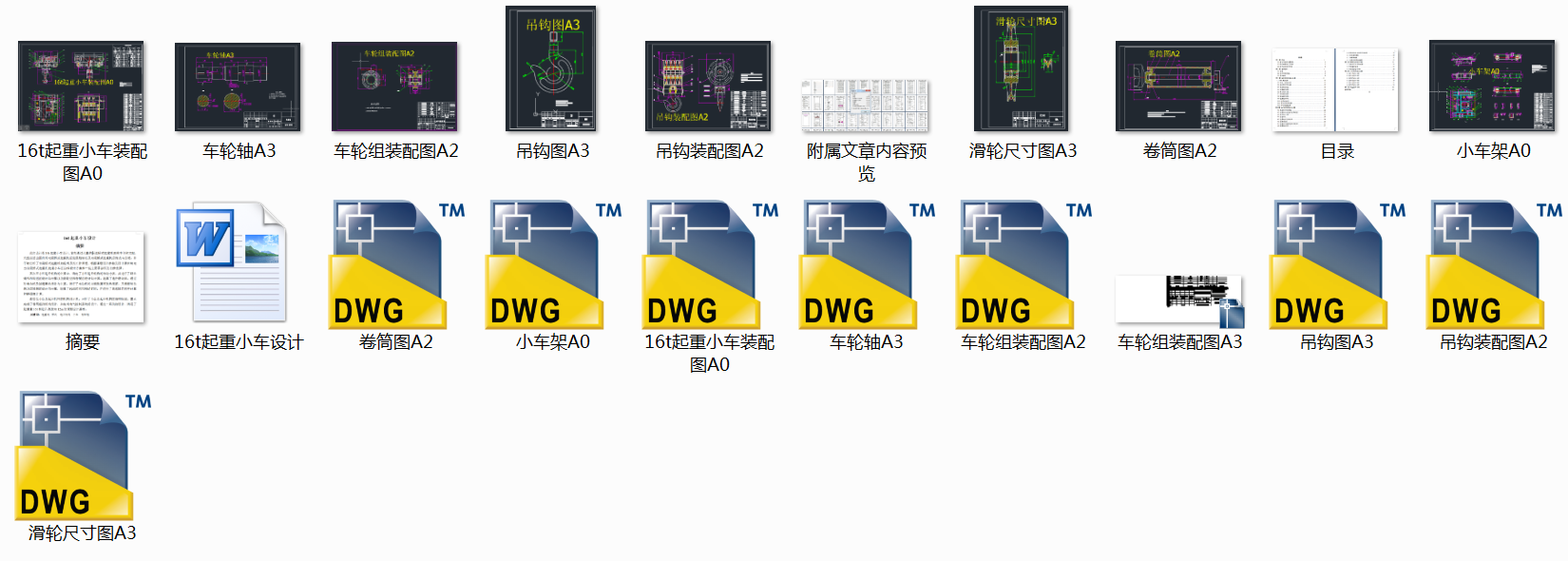 16t起重小车设计CAD+说明书