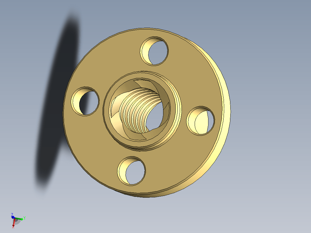 丝杠螺母直径为 8mm，导程为 8mm，螺距为 2mm，有 4 个螺纹起点