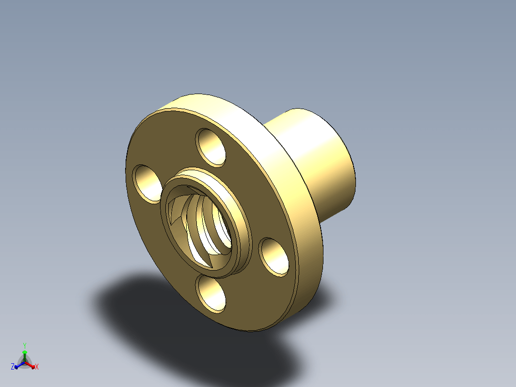 丝杠螺母直径为 8mm，导程为 8mm，螺距为 2mm，有 4 个螺纹起点