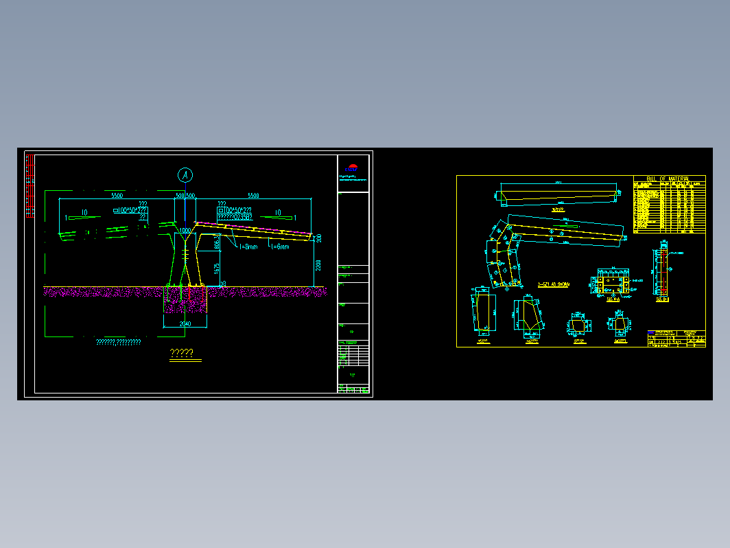 顺发厂材车棚钢结构CAD