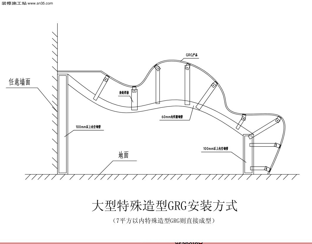 GRG吊顶剖面节点大样CAD图施工工艺PPT及文字资料