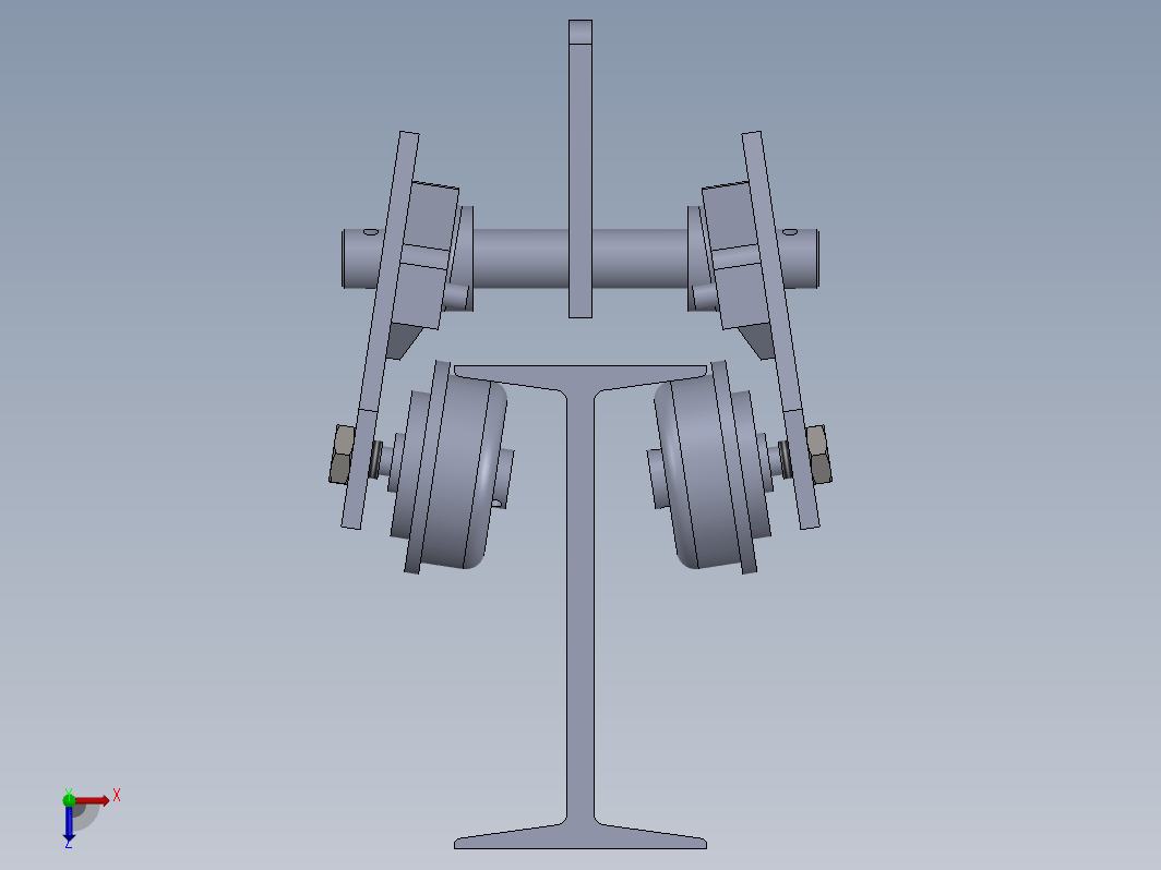 工字钢滑轨轨道系统模型
