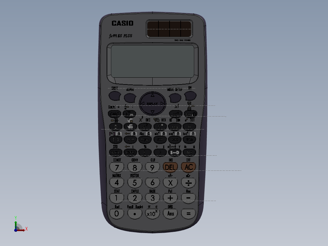 科学计算器3D数模图纸 CASIO fx-991ES PLUS