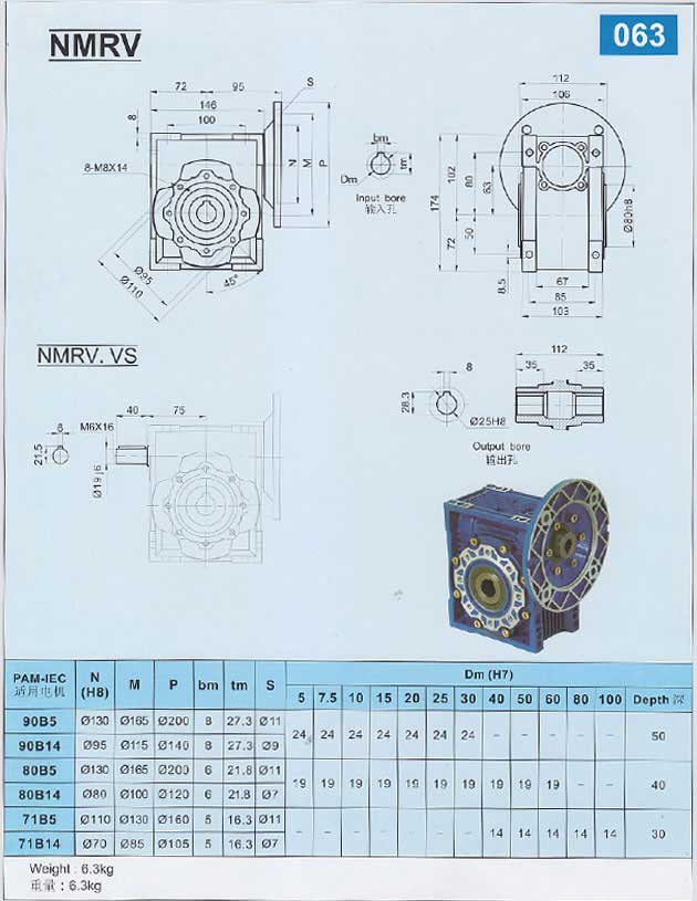 蜗轮蜗杆减速机 NMRV063