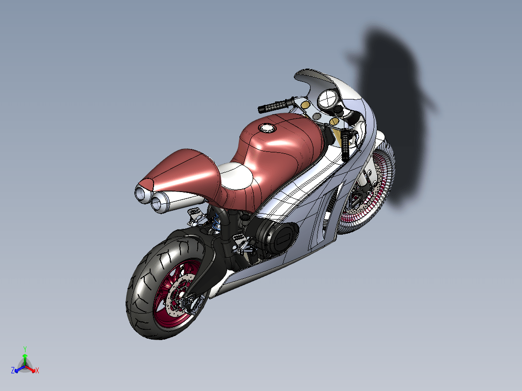 CATIA设计的一款摩托车