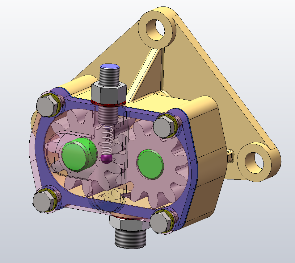 机油泵设计三维SW2019带参+CAD+说明