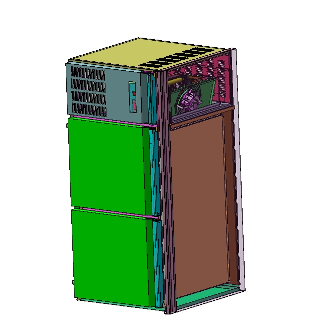 结构详细的风冷机柜模型设计 