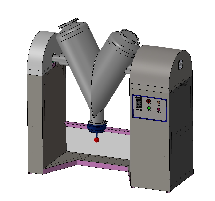 08-100升V型混料机三维SW2015带参