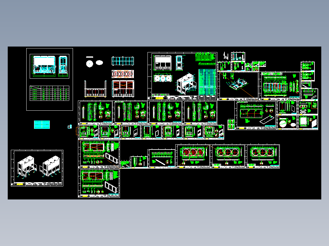 制冷设备柜式机组钣金cad图纸