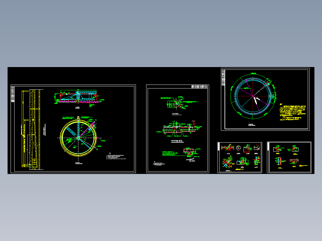 24m周进周出辐流式二沉池沉淀池CAD图纸
