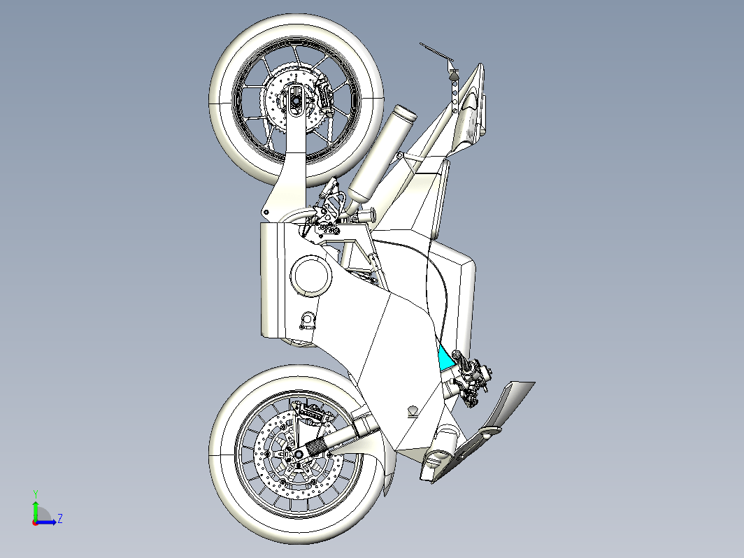 1184杜克M3S摩托车PROE设计