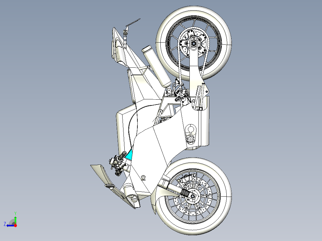 1184杜克M3S摩托车PROE设计