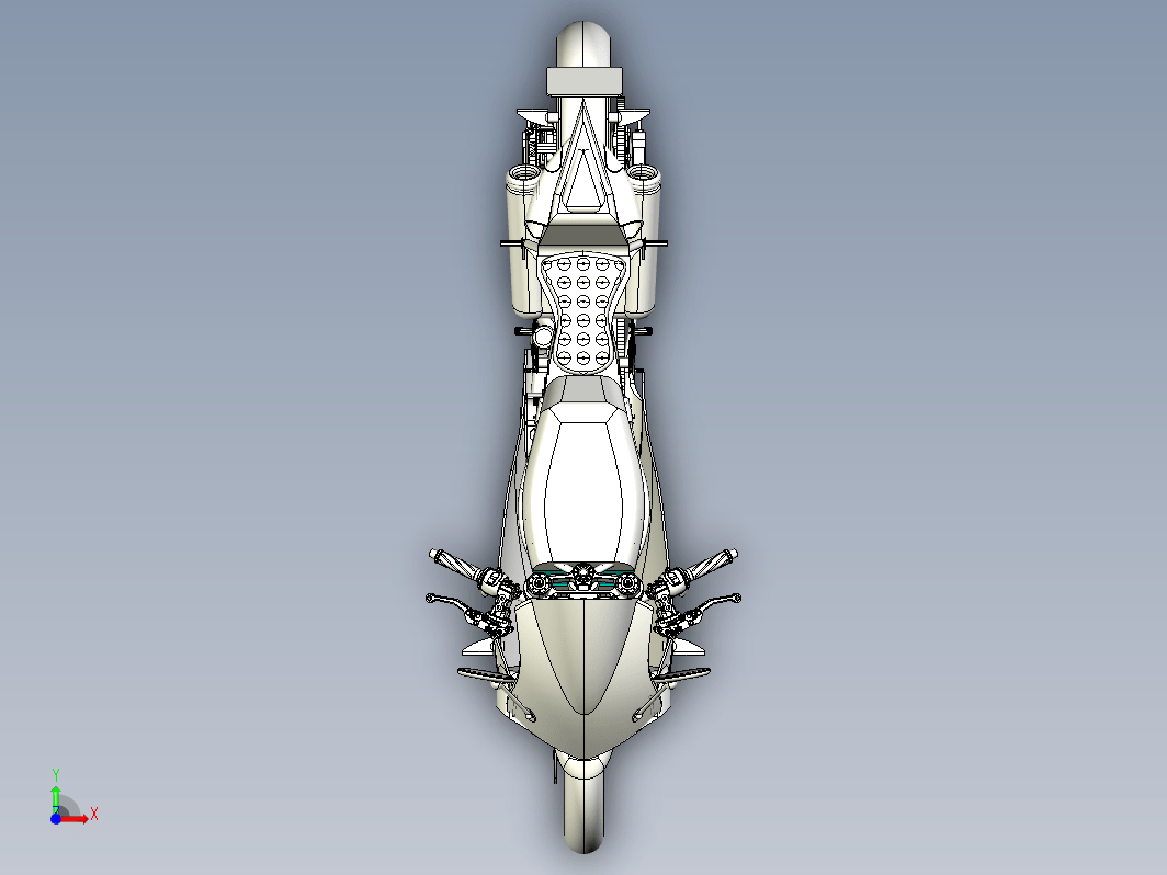 1184杜克M3S摩托车PROE设计